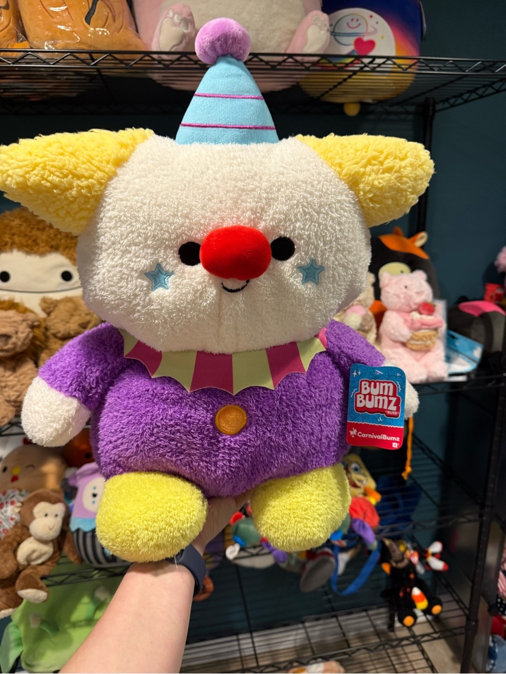 Squishmallows Carnival Clown Plush - Purple, Yellow, White, Red, Blue